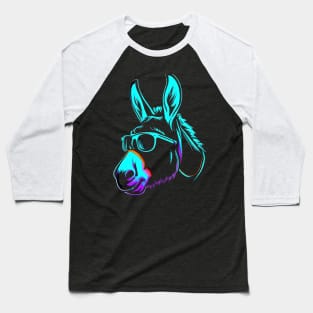 Donkey Stamp Neon Retro Colorful Baseball T-Shirt
